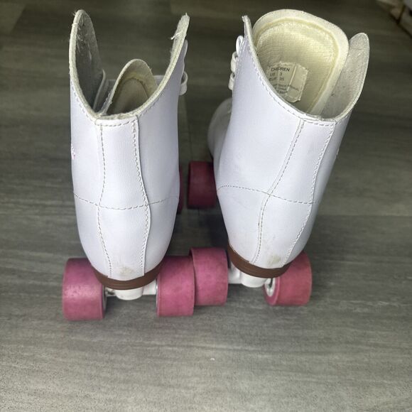 Chicago Girls Rink Roller Skate - White Youth Quad Skates - Size 3 - Picture 4 of 6